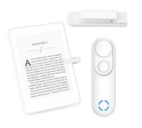RF Remote Control Page Turner for Kindle Paperwhite Scribe Accessories, Page Turner Clicker for iPad Tablets Reading Novels Taking, Phone Camera Video Record Triggers Remote, White
