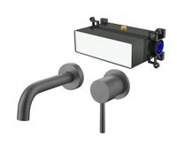 RF-Series EZ-BOX Wall Mounted Basin Mixer Tap Aquarius Grey One Size