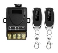 RF433 Remote Control Switch, 30A High Power AC 100-240V Variable Frequency Drive, Wireless Control up to 100m, Self-Locking/Interlock/Delay Functions, Black (1S+2R)