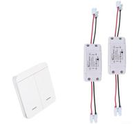 RF433 Wireless Light Switch Kit 10A Heavy Duty Remote Control for AC 90-250V Lighting and Appliances - White ABS Receiver with Wall Panel(2 * LN3+ 2-way panel)
