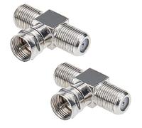 RFAdapter Coaxial Cable Splitter 2-Pack F Type RG6 Male to 2 F Female 3 Way Cable Splitter for TV, VCR, Antenna, Satellite