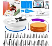 RFAQK 90PCs Cake Decorating Kit for Beginners with Cake Turntable
