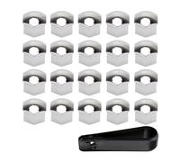 RFDTEWAX 20pcs Car Wheel Lug Nut Covers for Fiat Ducato 2015-2025, Hexagonal Tire Nut Bolt Caps Covers, with Removal Tool Set,21mm- B White