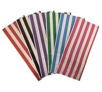 RFE 10" x 14" Striped Candy Sweet Paper Bags | Wedding Buffet Favour Cake Gift Pick n Mix Shop | Premium Quality UK Made *CHOOSE SIZE & QUANTITY* (Mixed Colours, 50 Bags)