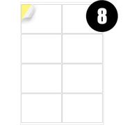 RFE 200 x Multipurpose A4 Label Sheets - 8 Labels Per Sheet (99 x 68mm Each) Self Adhesive-Easy Peel White Labels for Inkjet & Laser Printer -Address-Shipping-File-DIY Stickers-Printable Sticky Label