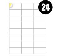 RFE 25 x Multipurpose A4 Label Sheets - 24 Labels Per Sheet (64 x 34mm Each) Self Adhesive-Easy Peel White Labels for Inkjet & Laser Printer-Address-Shipping-File-DIY Stickers-Printable Sticky Label