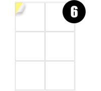 RFE 25 x Multipurpose A4 Label Sheets - 6 Labels Per Sheet (99 x 93mm Each) Self Adhesive - Easy Peel White Labels for Inkjet & Laser Printer-Address-Shipping-File-DIY Stickers-Printable Sticky Label