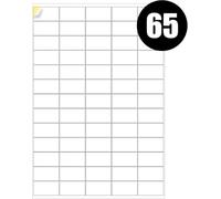 RFE 25 x Multipurpose A4 Label Sheets - 65 Labels Per Sheet (38 x 21mm Each) Self Adhesive - Easy Peel White Labels for Inkjet & Laser Printer-Address-Shipping-File-DIY Stickers-Printable Sticky Label