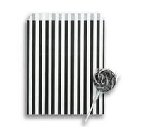 RFE 5" x 7" Striped Candy Sweet Paper Bags | Wedding Buffet Favour Cake Gift Pick n Mix Shop | Premium Quality UK Made *CHOOSE SIZE & QUANTITY* (Black, 1000 Bags)