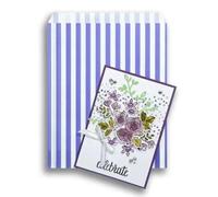 RFE 5" x 7" Striped Candy Sweet Paper Bags | Wedding Buffet Favour Cake Gift Pick n Mix Shop | Premium Quality UK Made *CHOOSE SIZE & QUANTITY* (Purple, 100 Bags)