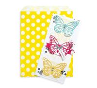 RFE 5" x 7" Striped Candy Sweet Paper Bags | Wedding Buffet Favour Cake Gift Pick n Mix Shop | Premium Quality UK Made *CHOOSE SIZE & QUANTITY* (Yellow, 100 Bags)