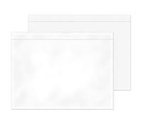 RFE 50 x A6 Plain Document Enclosed Wallets Plain Peel & Seal Clear Plastic Envelopes/Sleeves/Pockets/Wallets | Attach Invoices, Packing Lists & Delivery Notes to Parcels