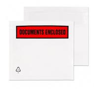 RFE 50 x A7 Printed Document Enclosed Wallets Printed Peel & Seal Clear Plastic Envelopes/Sleeves/Pockets/Wallets | Attach Invoices, Packing Lists & Delivery Notes to Parcels
