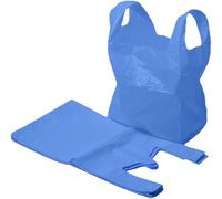 RFE 500 x Strong Large Blue Plastic Vest Carrier Bags 11x17x21" 16mu