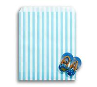 RFE 7" x 9" Striped Candy Sweet Paper Bags | Wedding Buffet Favour Cake Gift Pick n Mix Shop | Premium Quality UK Made *CHOOSE SIZE & QUANTITY* (Light Blue, 20 Bags)
