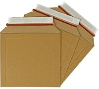 RFE CD Size 180mm x 180mm Strong Heavy Duty Rigid Cardboard Envelope 400gsm, Corrugated Capacity Book Mailer, Peel & Seal, Rip & Strip Open Mailer Amazon Style (100)