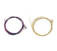 Rfeeuubft 1 Set Rainbow Colorful Color String for Acoustic Guitar & 6 Pcs E, A, D, G, B, E nickel plated steel