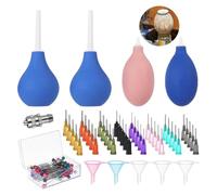 Rfeeuubft 129 Pcs Pottery Tools, Ceramic Precision Tip Applicators, Pottery Slip Trailer Bottles with Needles,Filling Funnels,Pins