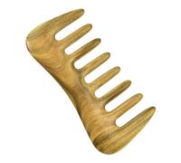 Rfeeuubft 1Pcs Green Wide Tooth Hair Comb - Natural Wood Comb for Curly Hair - No Static for Massage Comb Detangling