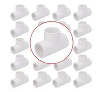 Rfeeuubft 20 Pack 3/4in Tee 3 Way PVC Pipe Fittings Connector, Furniture Grade Elbow Fitting for DIY Garden Shelf Replacement