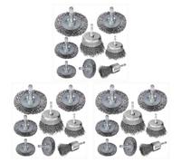 Rfeeuubft 24 Piece Wire Brush Wheel Cup Brush Set 1/4Inch Hex Shank Coarse Crimped Carbon Steel Wire Wheel for Rust Removal