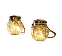 Rfeeuubft 2Pcs Warm White Solar Lantern IPX44 Waterproof Outdoor Lanterns Garden Decor Lights Patio Hanging Lights