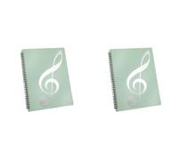 Rfeeuubft 2X Sheet Music Folder, 60 Pages Capacity, Sheet Music/Holder,Fits Letter Size A4, Writable & Detachable (Green)