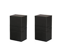 Rfeeuubft 2X Ultra 200+Cards Deck Box PU Leather Cards Deck Case for Magicalalal the Cards MGT/Gathering Games,Black