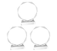 Rfeeuubft 3X Crystal Glass Trophy Blank Crystal Trophy Medal Graduation Season Commemorative Ornaments Company Awards