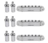Rfeeuubft 3X Silver Tune-O- Electric Roller Saddle Bridge Lp Electric Guitar Bridge Korea
