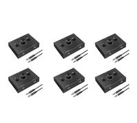 Rfeeuubft 6 Pcs 3.5mm Audio Switcher, 2 Input 1 Output/1 Input 2 Output Splitter Switcher, Audio Switcher Box, One-Key Mute Button