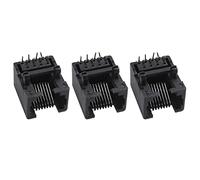 Rfeeuubft 60Pcs RJ45 8P8C Computer Internet Network PCB Jack Socket Black