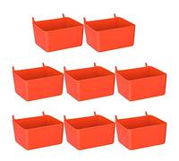 Rfeeuubft 8 Pieces Pegboard Bins Kit Pegboard Parts Storage Pegboard Accessories Workbench Bins for Organizing Hardware(Red)