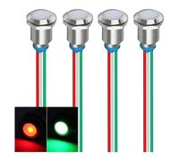 Rfeeuubft Bi-Color(Green&Red) 12mm(1/2 Inch) Energy Saving Indicator Light, 12mm 2 Color LED Light 12V/24V/ 20mA Panel Mount Light