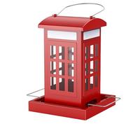 Rfeeuubft Bird Feeder Outdoor Hanging Phone Booth Design Ideal Enhance the Yard Garden Bird Watching Experience