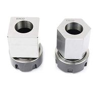 Rfeeuubft ER32 Collet Chuck Block Set with 2 Square and Hex Holders for Lathe Engraving Machines