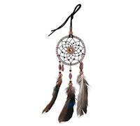 Rfeeuubft Mini Dream Catcher Car Hanging Ornament, Beads Natural Feathers Handmade