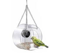 Rfeeuubft Smart Bird House Pet Feeder Acrylic with Camera Home Pet Bird Feeder Transparent 1080P HD Easy Installation A