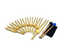 Rfeeuubft Tuning Fork Set - 9 Tuning Forks for Healing, Sound Therapy, Hold Body, Mind and Soul Perfect Harmony - Gold