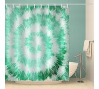 RFFLUX 3D Boho Psychedelic Shower Curtain 180x180 cm Tie Dye Shower Curtain Quick Drying 100% Polyester Fabric Waterproof Washable Bath Curtains for Shower with 12 Rings（Style 140-10）
