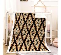 RFFLUX 3D Boho Throw Blanket 130x150 cm Winter Soft Warm Cozy Retro Aesthetic Sherpa Blanket Sofa Lightweight Microfiber Machine Washable Bedspread for Bed and Couch（Style 131-20）