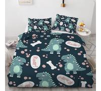 RFFLUX 3D Dino King size Bedding Sets 3 Pieces 220x230 Ultra Soft Microfiber Reversible Cute Dinosaur Duvet Cover with Zipper Closure Easy Care Quilt Cover with 2 Pillowcase（Style 119-5）