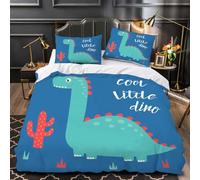 RFFLUX 3D Dino Single Duvet Cover Set 2 Pieces 135x200 Soft Microfiber Quilt Cover with Zipper Closure Easy Care Cute Dinosaur Bedding Set with Pillowcase for Boys Girls Teens（Style 119-16）