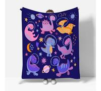RFFLUX 3D Dino Throw Blankets 150x200 cm Soft Warm Cozy Microfiber Flannel Fleece Planets Universe Blanket Sofa Lightweight Summer Machine Washable Bedspread for Bed and Couch（Style 142-15）