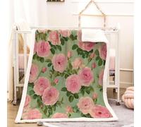 RFFLUX 3D Flower Throw Blanket 150x200 cm Winter Soft Warm Cozy Retro, Floral Sherpa Blanket Sofa Lightweight Microfiber Machine Washable Bedspread for Bed and Couch（Style 210-7）