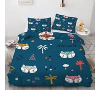 RFFLUX 3D Leopard Double Bedding Duvet Cover Set 3 Pieces 200x200 Ultra Soft Microfiber Reversible Cartoon Animal Comforter Cover with Zipper Closure Quilt Cover with 2 Pillowcase（Style 148-7）