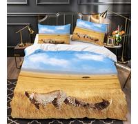 RFFLUX 3D Leopard King size Bedding Sets 3 Pieces 220x230 Ultra Soft Microfiber Animals Leopard Duvet Cover with Zipper Closure Easy Care Quilt Cover with 2 Pillowcase for Room Decor（Style 105-1）