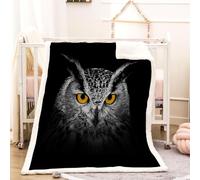 RFFLUX 3D Owl Throw Blanket 150x200 cm Winter Soft Warm Cozy Owl Sherpa Blanket Sofa Lightweight Microfiber Machine Washable Bedspread for Bed and Couch（Style 56-18）