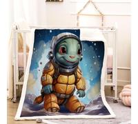 RFFLUX 3D Sea Turtles Throw Blanket 130x150 cm Winter Soft Warm Cozy Astronaut Sherpa Blanket Sofa Lightweight Microfiber Machine Washable Bedspread for Bed and Couch（Style 44-2）