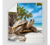 RFFLUX 3D Sea Turtles Throw Blankets 150x200 cm Soft Warm Cozy Microfiber Flannel Fleece Turtle Blanket Sofa Lightweight Summer Machine Washable Bedspread for Bed and Couch(Style 25-15)